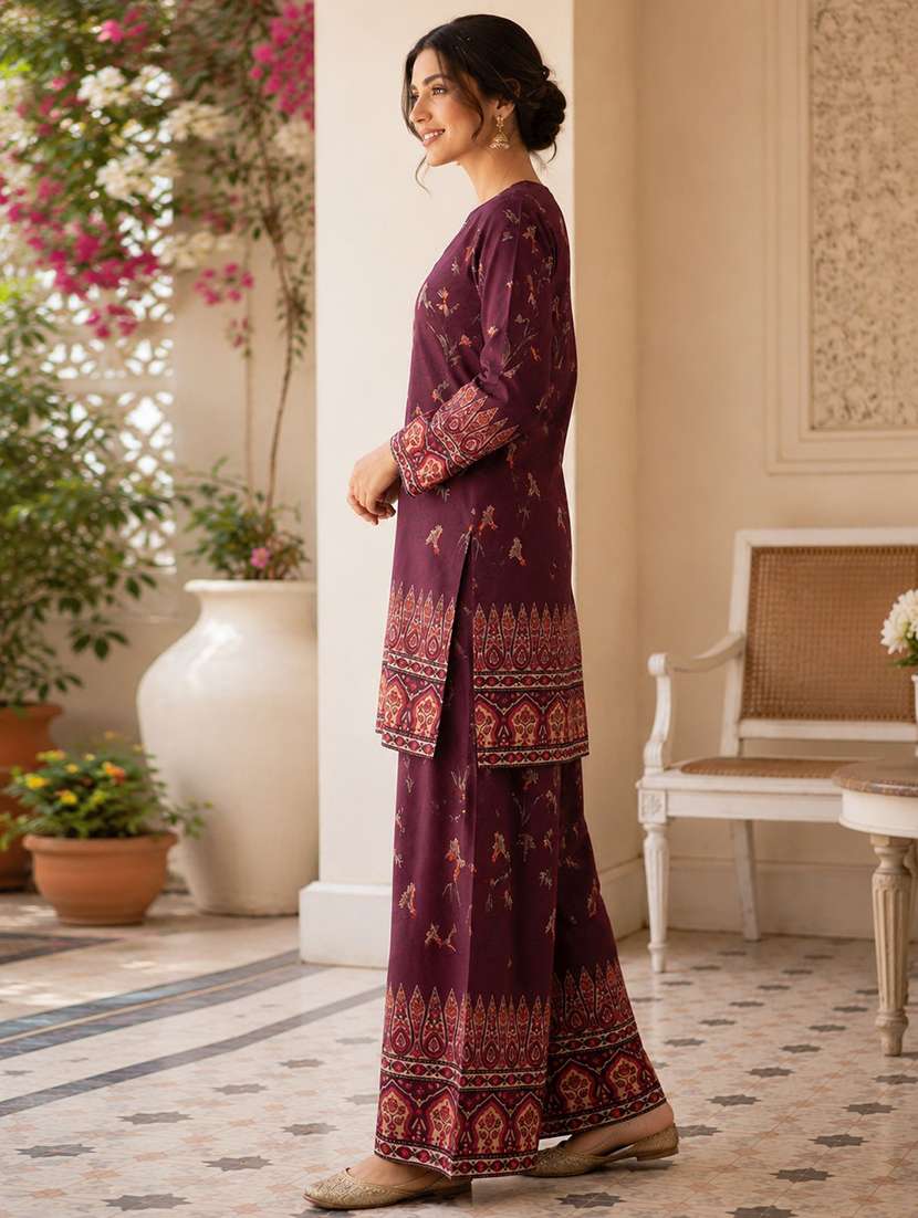 women printed long sleeve ethnic co-ord set - 22527391 -  Standard Image - 4