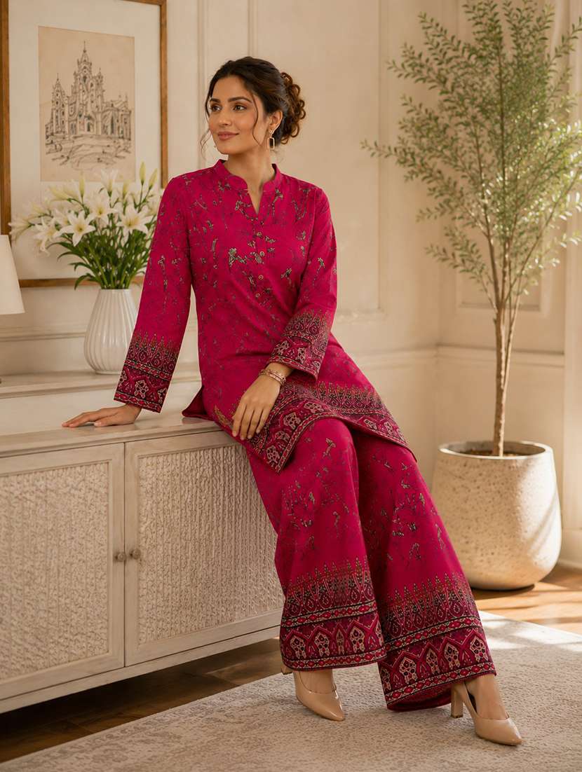 women printed long sleeve ethnic co-ord set - 22527392 -  Standard Image - 4