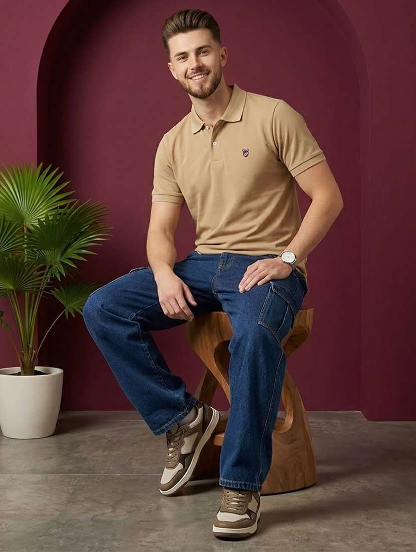 men solid short sleeve regular fit polo t-shirt - 22527393 -  Standard Image - 4