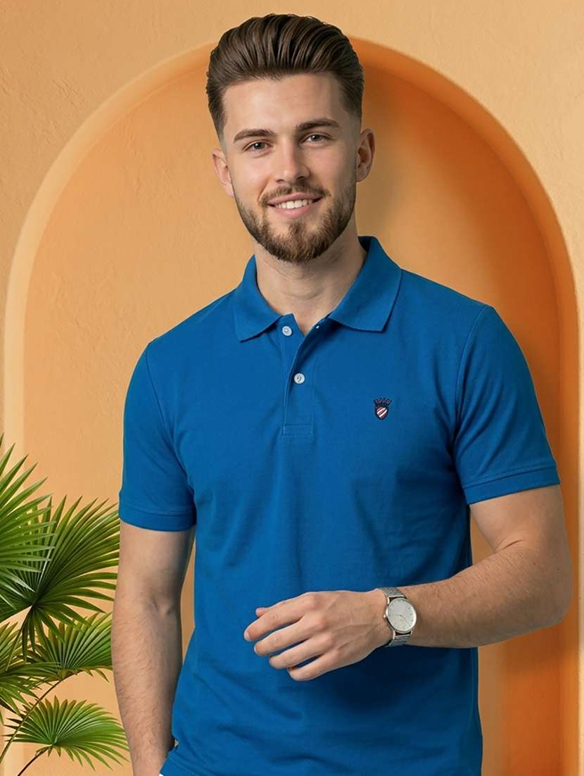 men solid short sleeve regular fit polo t-shirt - 22527403 -  Standard Image - 1