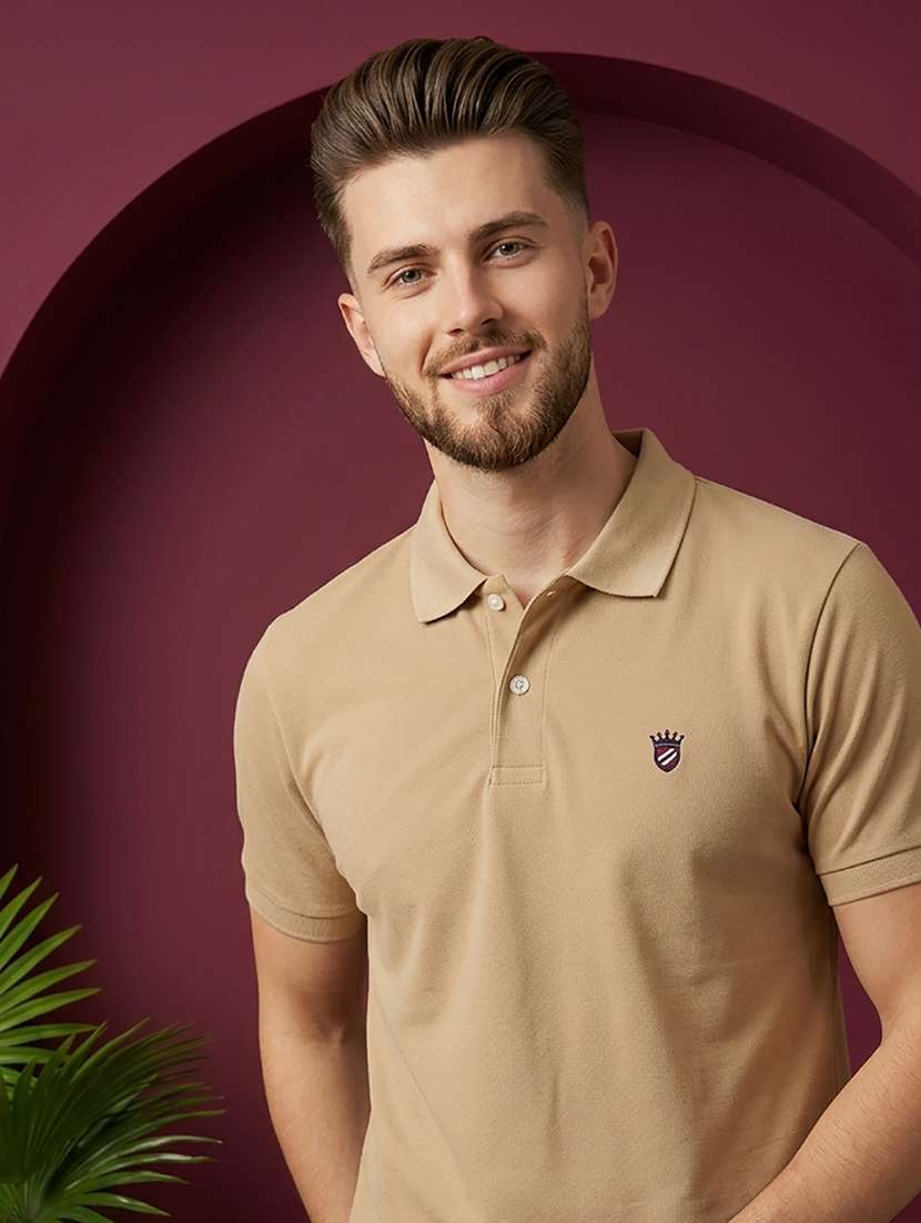 men solid short sleeve regular fit polo t-shirt - 22527443 -  Standard Image - 1