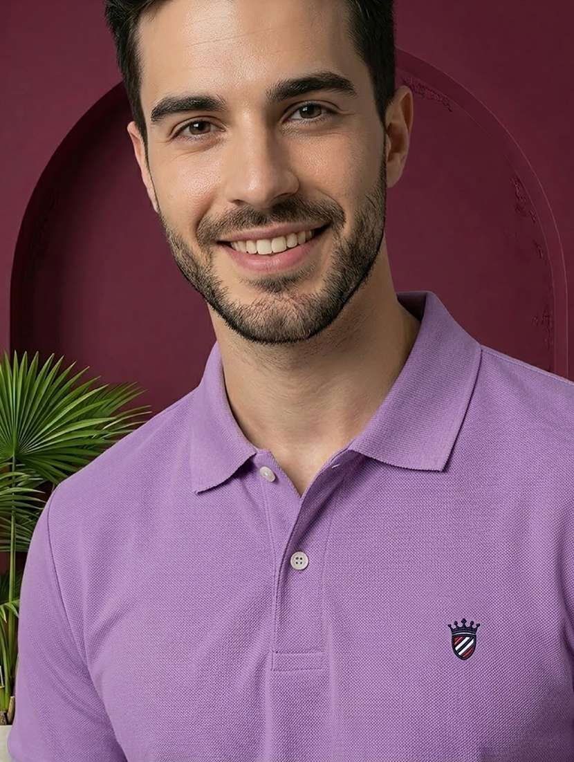 Men Solid Short Sleeve Regular Fit Polo T-shirt - 22527445 -  Standard Image - 1