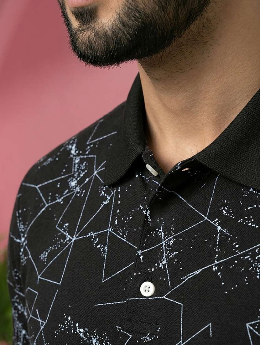 men printed short sleeve regular fit polo t-shirt - 22527467 -  Standard Image - 1