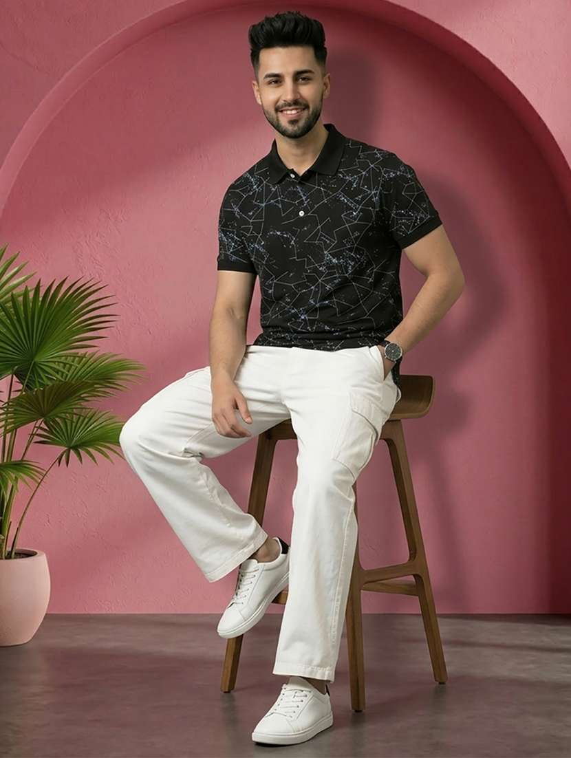 men printed short sleeve regular fit polo t-shirt - 22527467 -  Standard Image - 4
