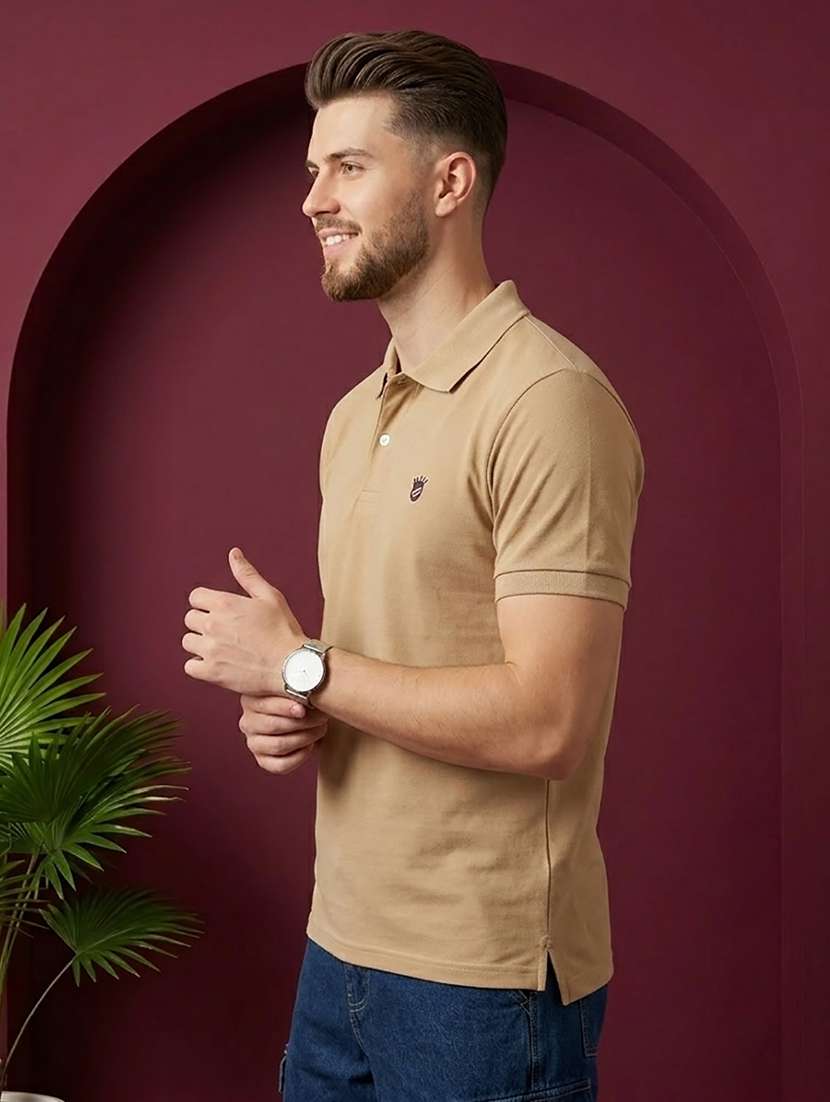 men solid short sleeve regular fit polo t-shirt - 22527493 -  Standard Image - 1