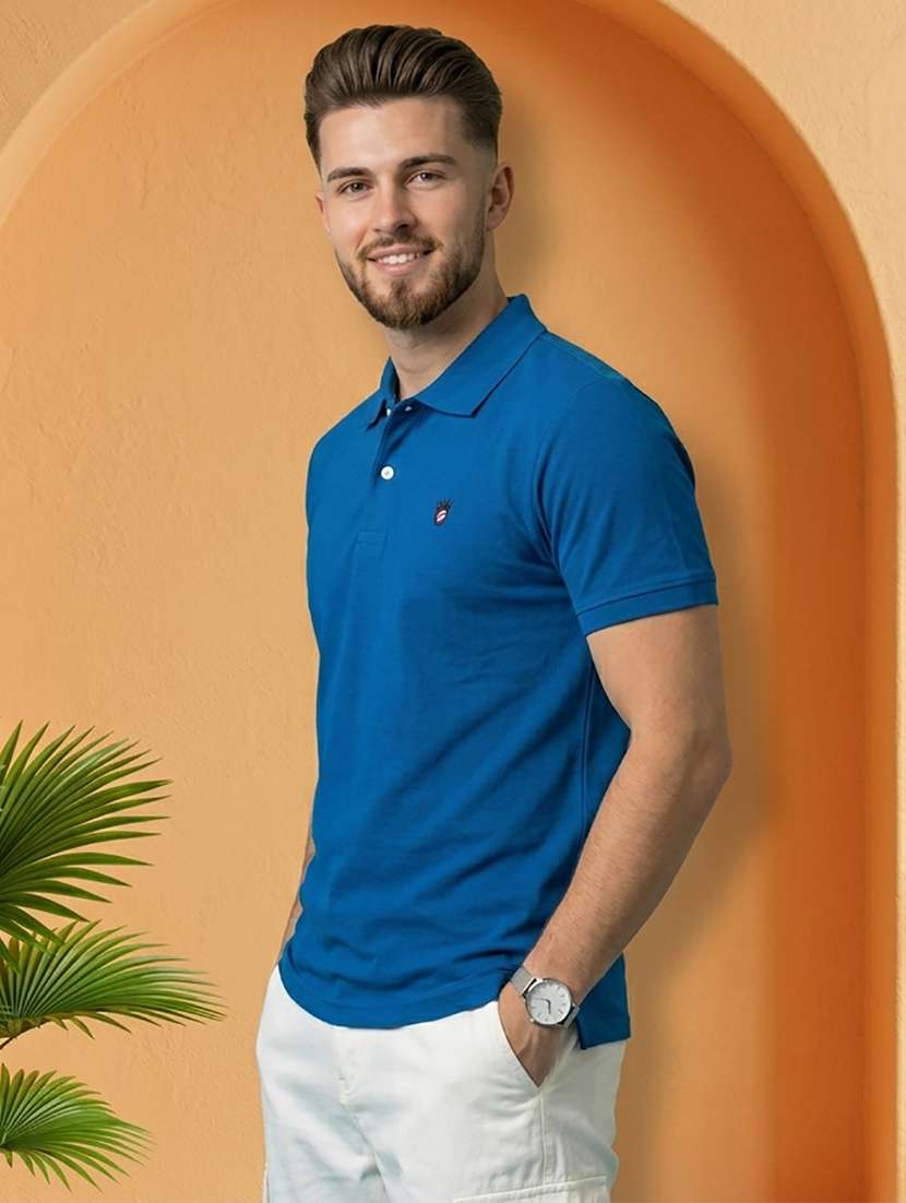 men solid short sleeve regular fit polo t-shirt - 22527503 -  Standard Image - 1