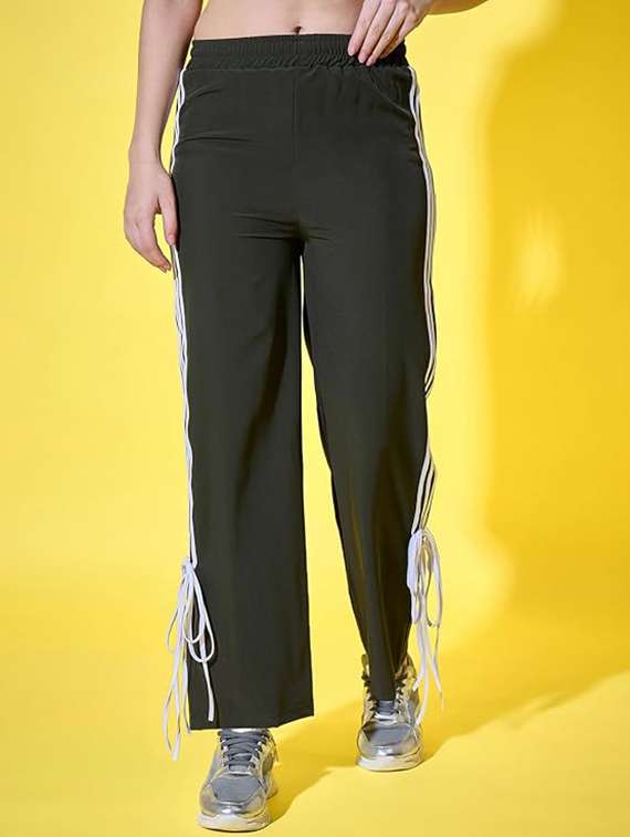 women tapered mid rise track pant