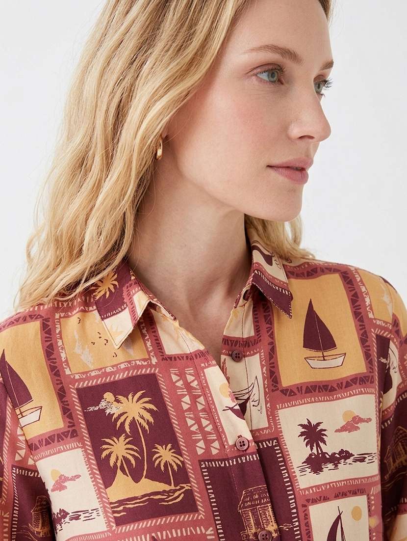 women printed collared regular shirt - 22527562 -  Standard Image - 1