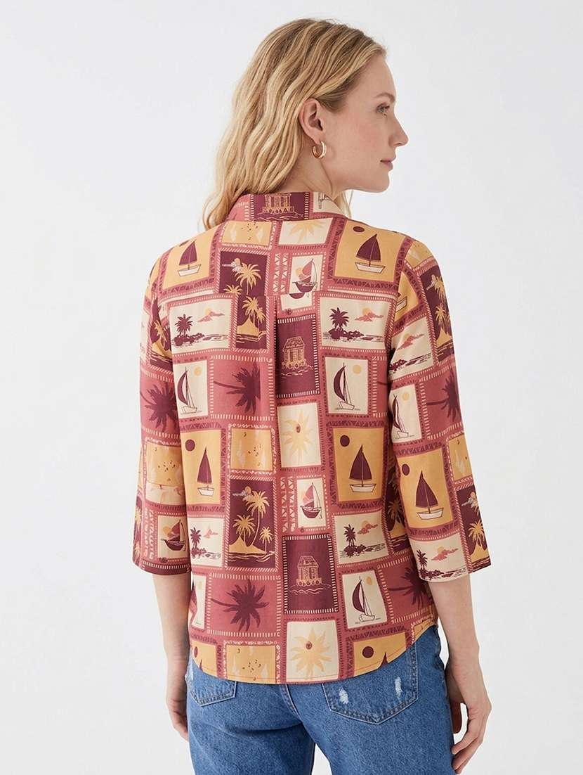 women printed collared regular shirt - 22527562 -  Standard Image - 4