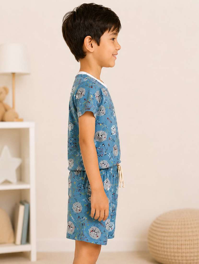 boys printed t-shirt & shorts co-ords set - 22527689 -  Standard Image - 1