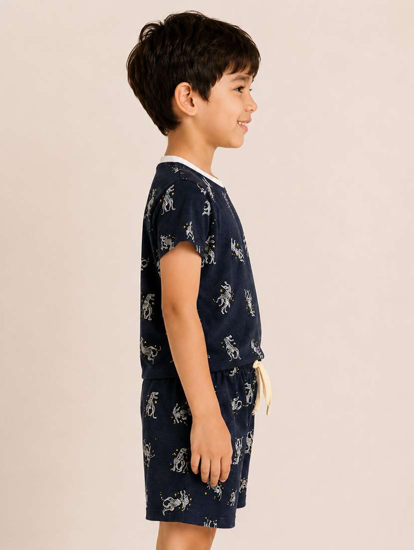 boys printed t-shirt & shorts co-ords set - 22527690 -  Standard Image - 1