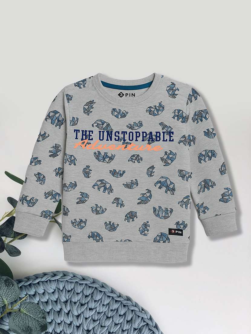 boys pack of 3 printed sweatshirt - 22527702 -  Standard Image - 4