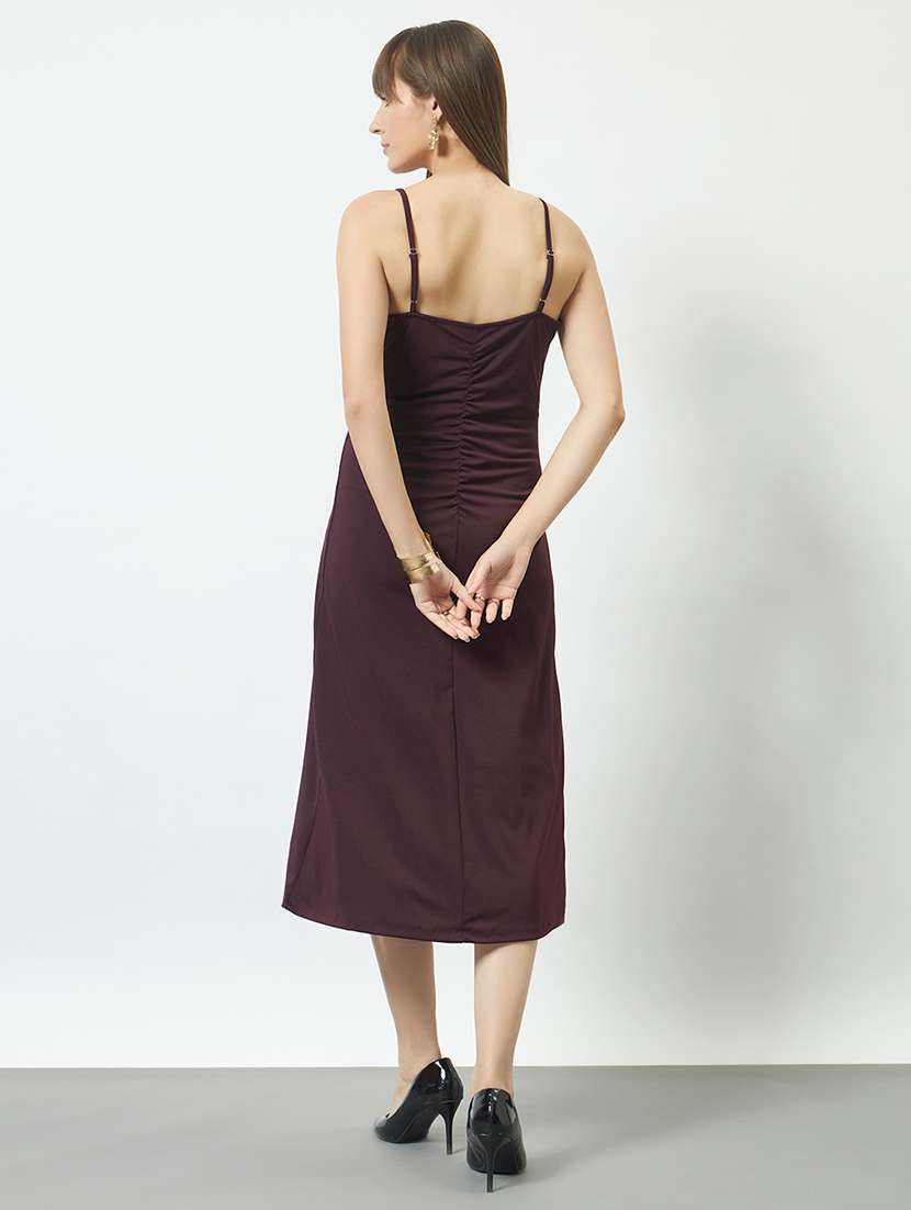 women solid shoulder strap a-line dress - 22527760 -  Standard Image - 4