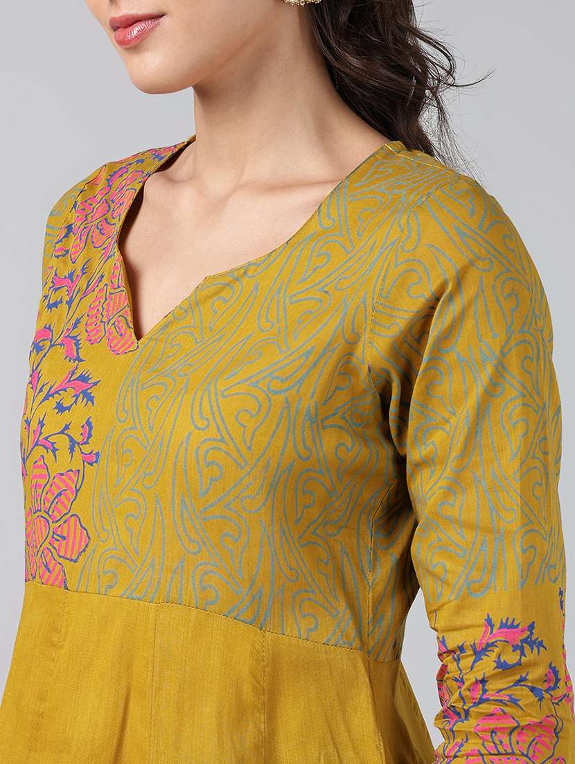 women printed three quarter sleeve anarkali kurta - 22527768 -  Standard Image - 6