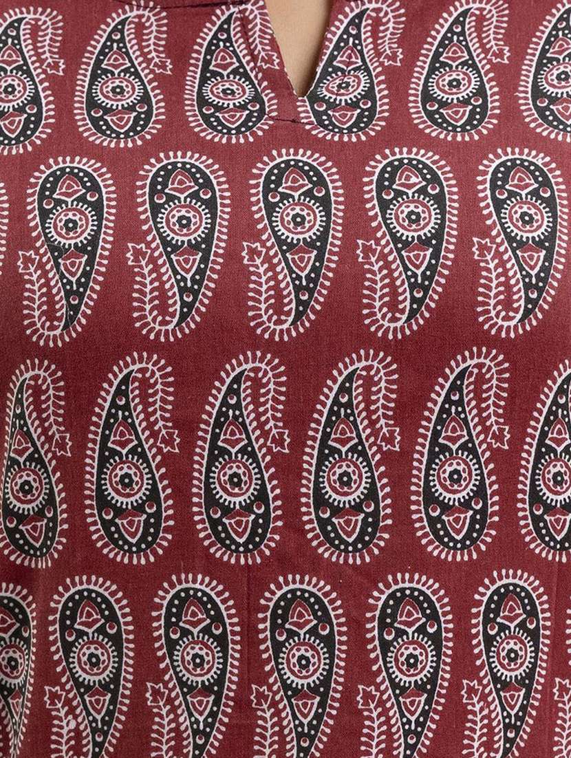 women printed three quarter sleeve straight kurti - 22527779 -  Standard Image - 4