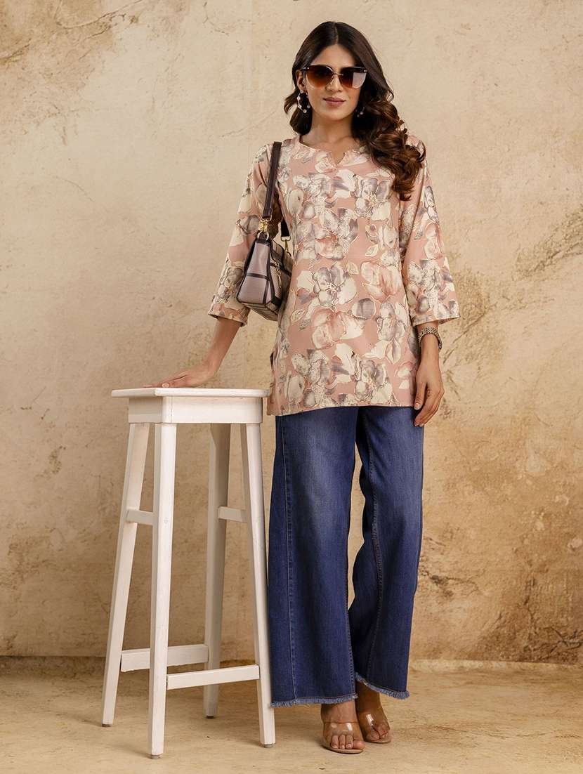 women printed three quarter sleeves straight kurti - 22527816 -  Standard Image - 4