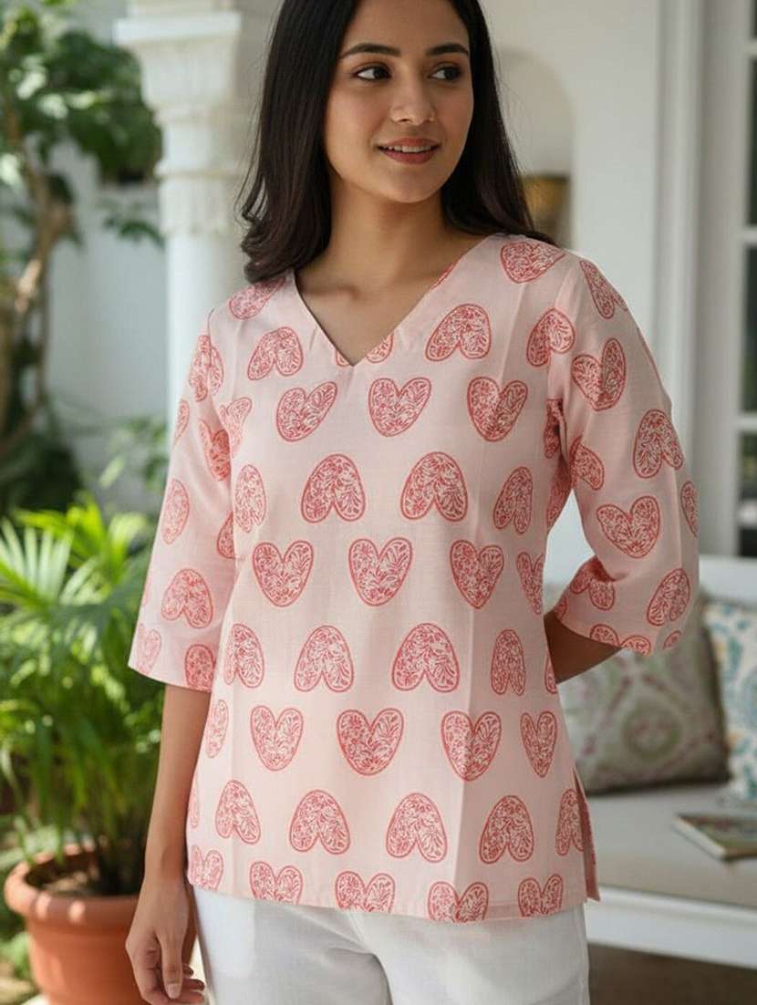 Women Printed Three Quarter Sleeve Straight Kurti - 22527854 -  Standard Image - 1