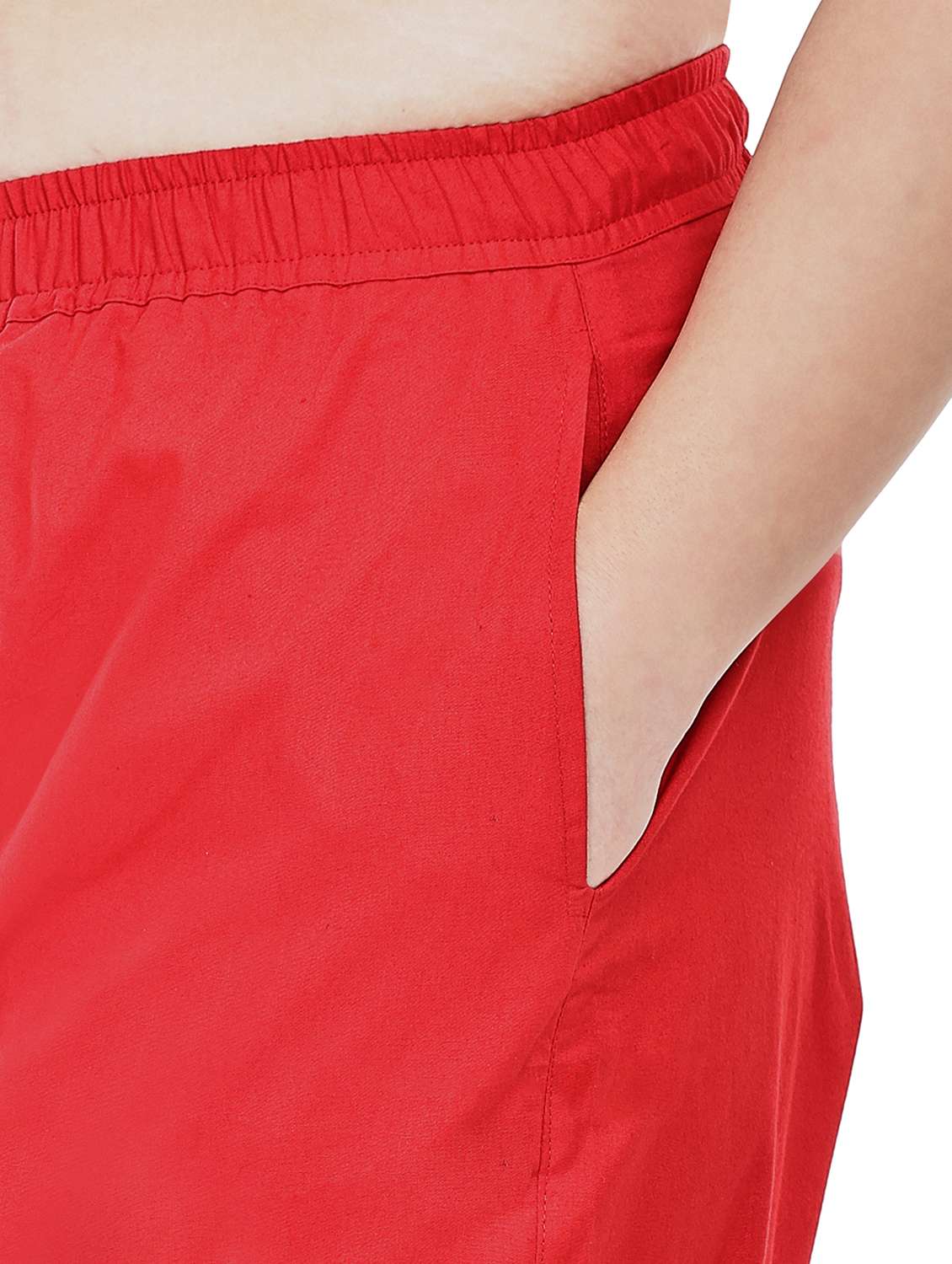 red cotton plus tapered pant - 22527899 -  Standard Image - 1