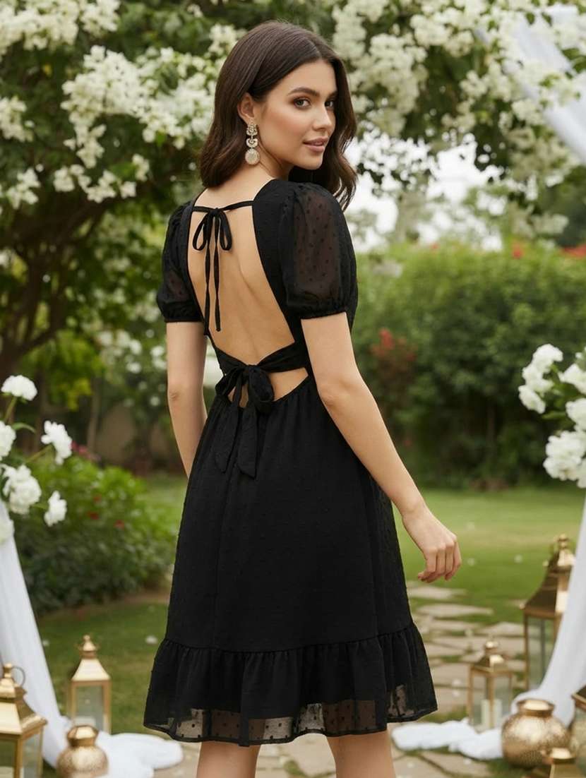 women solid sweetheart neck tiered dress - 22527942 -  Standard Image - 4