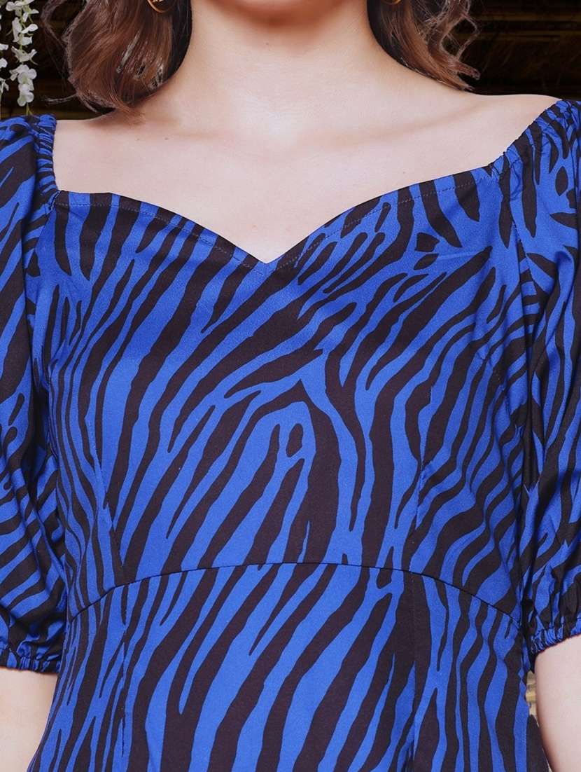 women printed sweetheart neck a-line dress - 22527944 -  Standard Image - 1