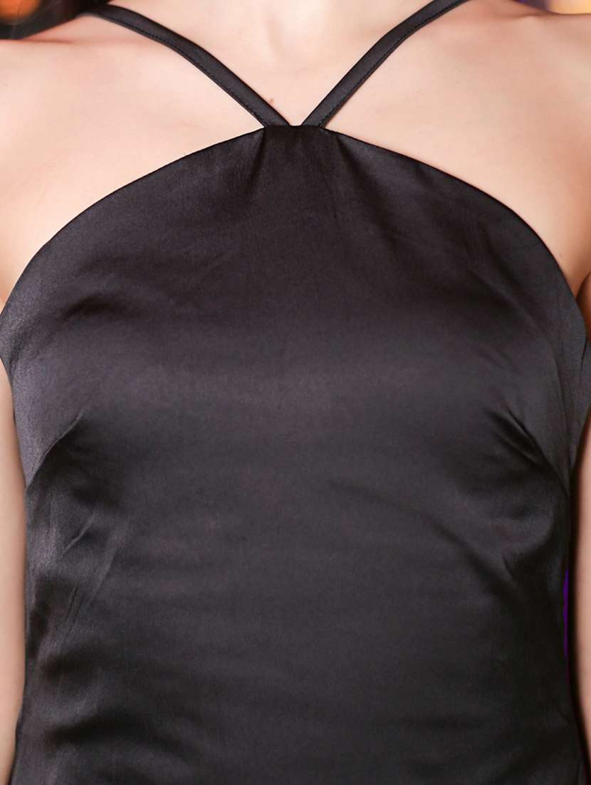 women solid shoulder strap a-line dress - 22527950 -  Standard Image - 1