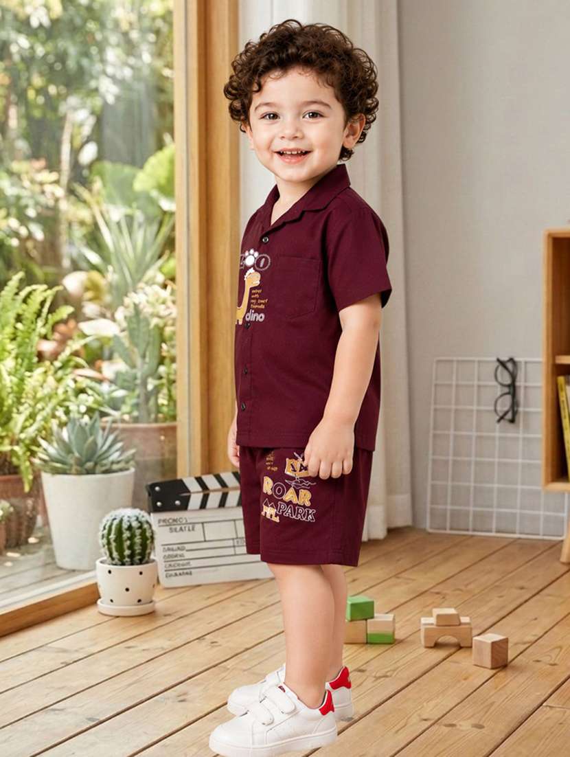 boys printed shirt & shorts co-ords set - 22527999 -  Standard Image - 1