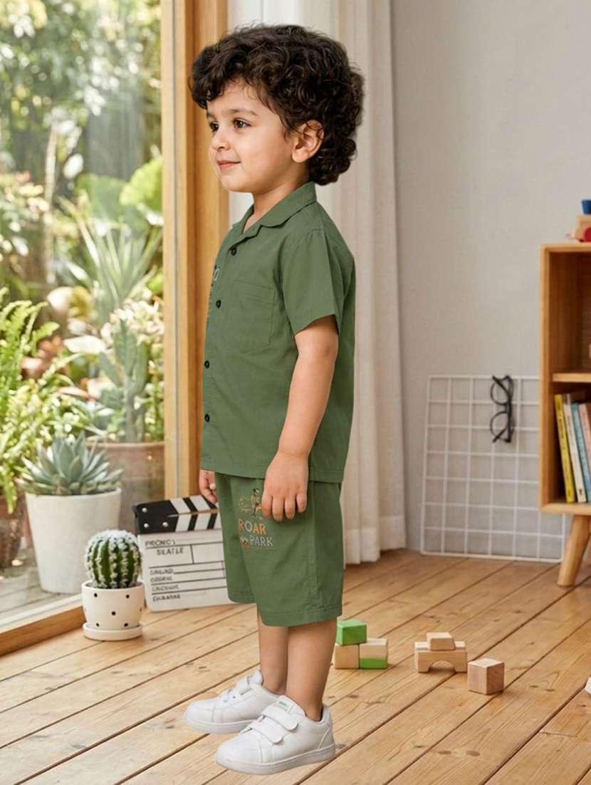 boys printed shirt & shorts co-ords set - 22528000 -  Standard Image - 1
