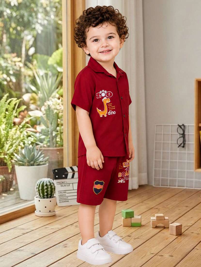 boys printed shirt & shorts co-ords set - 22528003 -  Standard Image - 1