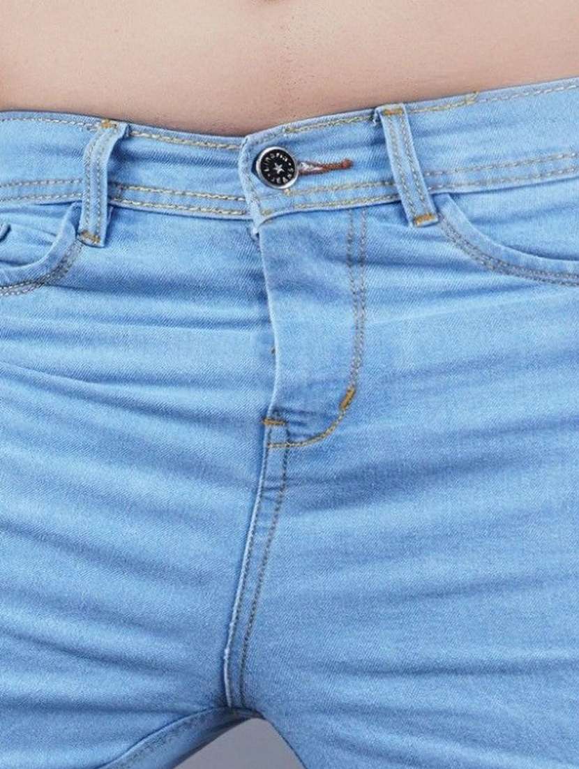 men plain mid rise full length straight jeans - 22528019 -  Standard Image - 1