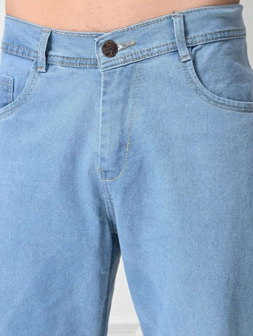 men plain mid rise full length straight jeans - 22528060 -  Standard Image - 1