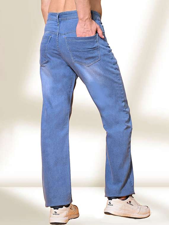 men washed mid rise full length straight jeans - 22528069 -  Standard Image - 1
