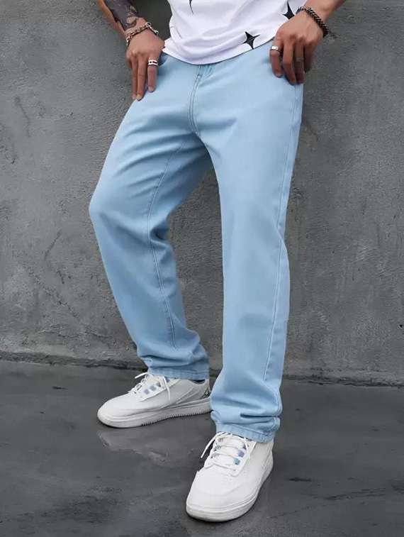men plain mid rise full length relaxed fit jeans - 22528084 -  Standard Image - 4