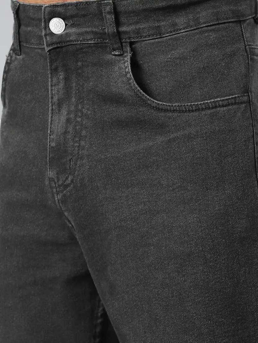 men plain mid rise full length straight jeans - 22528089 -  Standard Image - 1
