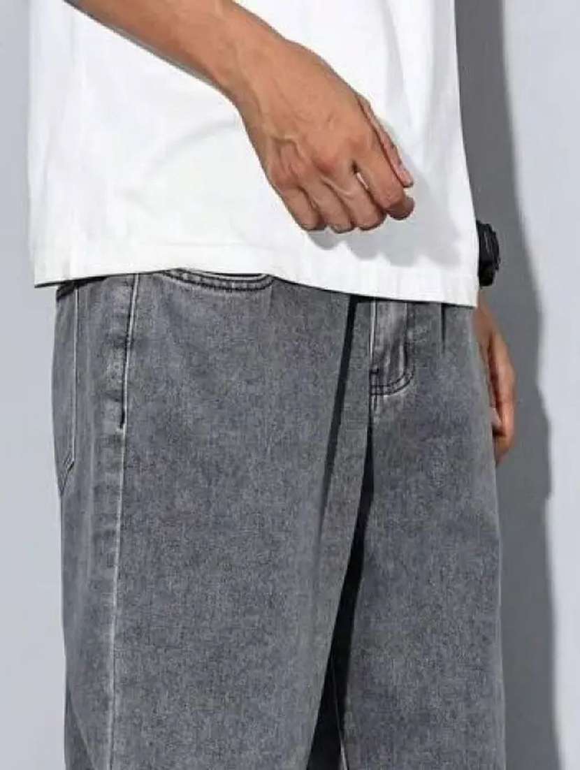men washed mid rise full length baggy jeans - 22528108 -  Standard Image - 1