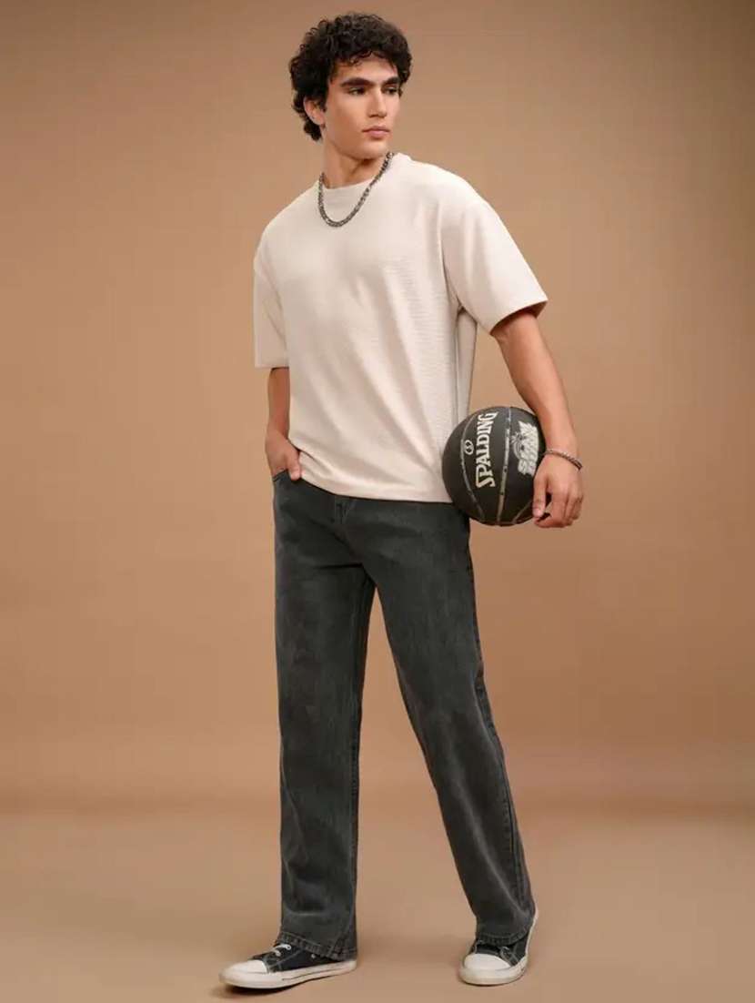 men washed mid rise full length straight jeans - 22528110 -  Standard Image - 4