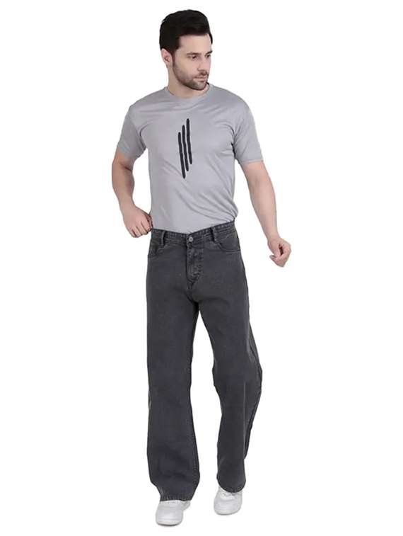 men plain mid rise full length straight jeans - 22528116 -  Standard Image - 4