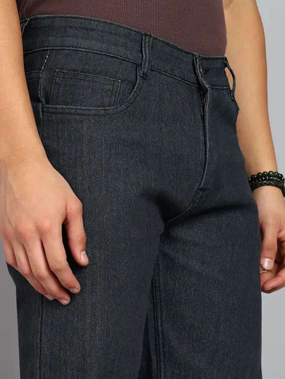 men plain mid rise full length straight jeans - 22528142 -  Standard Image - 1