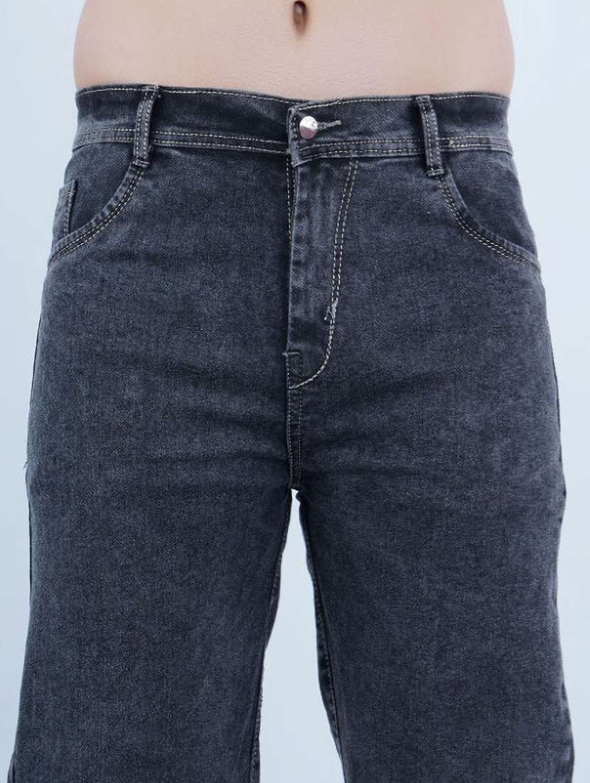 men plain mid rise full length straight jeans - 22528151 -  Standard Image - 1