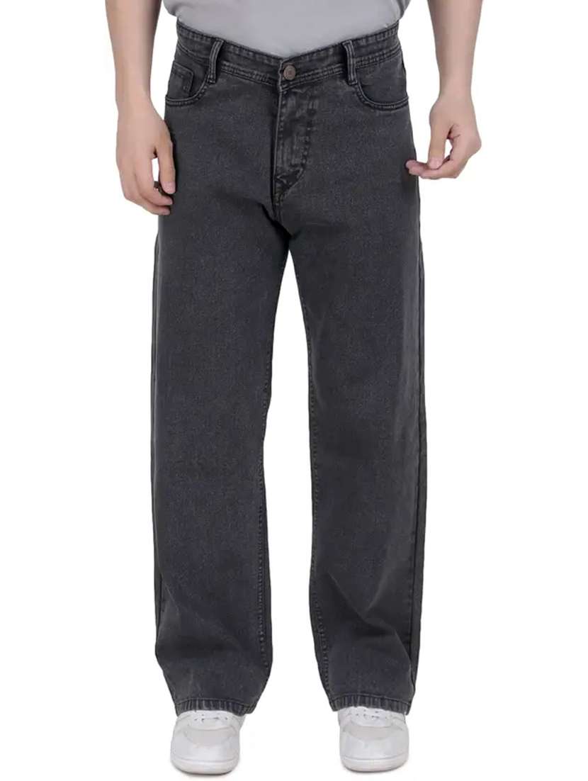 men plain mid rise full length relaxed fit jeans - 22528190 -  Standard Image - 1