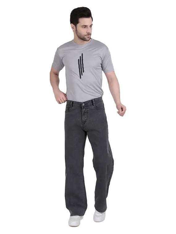 men plain mid rise full length relaxed fit jeans - 22528190 -  Standard Image - 4