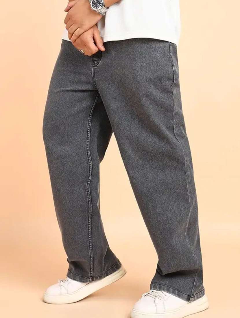 men plain mid rise full length relaxed fit jeans - 22528208 -  Standard Image - 1