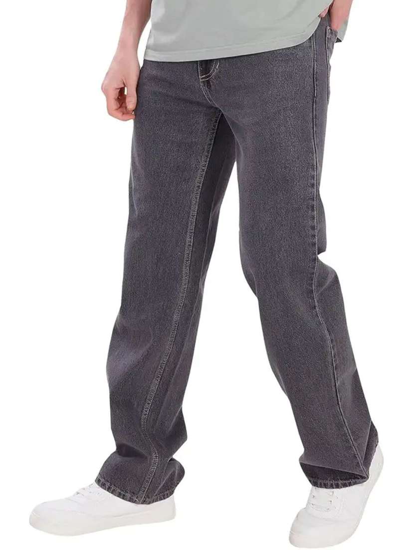 men plain mid rise full length relaxed fit jeans - 22528213 -  Standard Image - 1