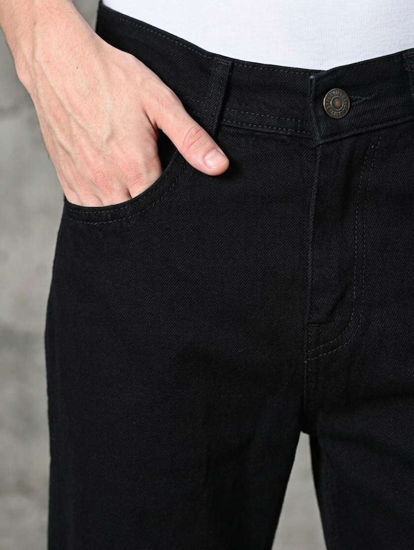 men plain mid rise full length straight jeans - 22528272 -  Standard Image - 1
