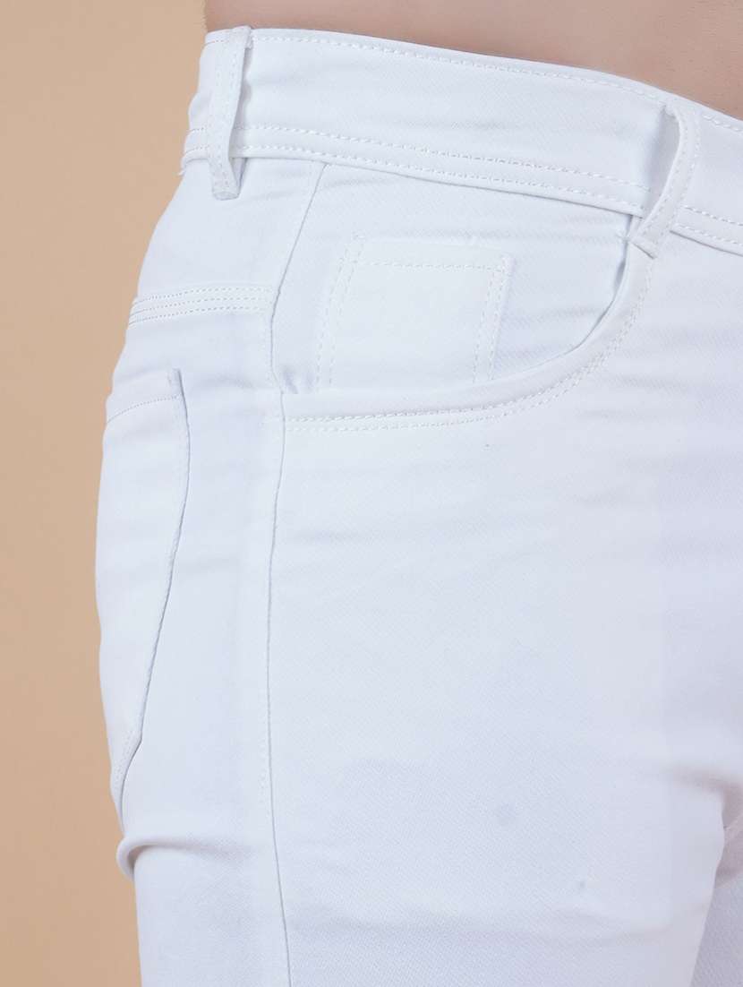 men plain mid rise full length slim fit jeans - 22528322 -  Standard Image - 1