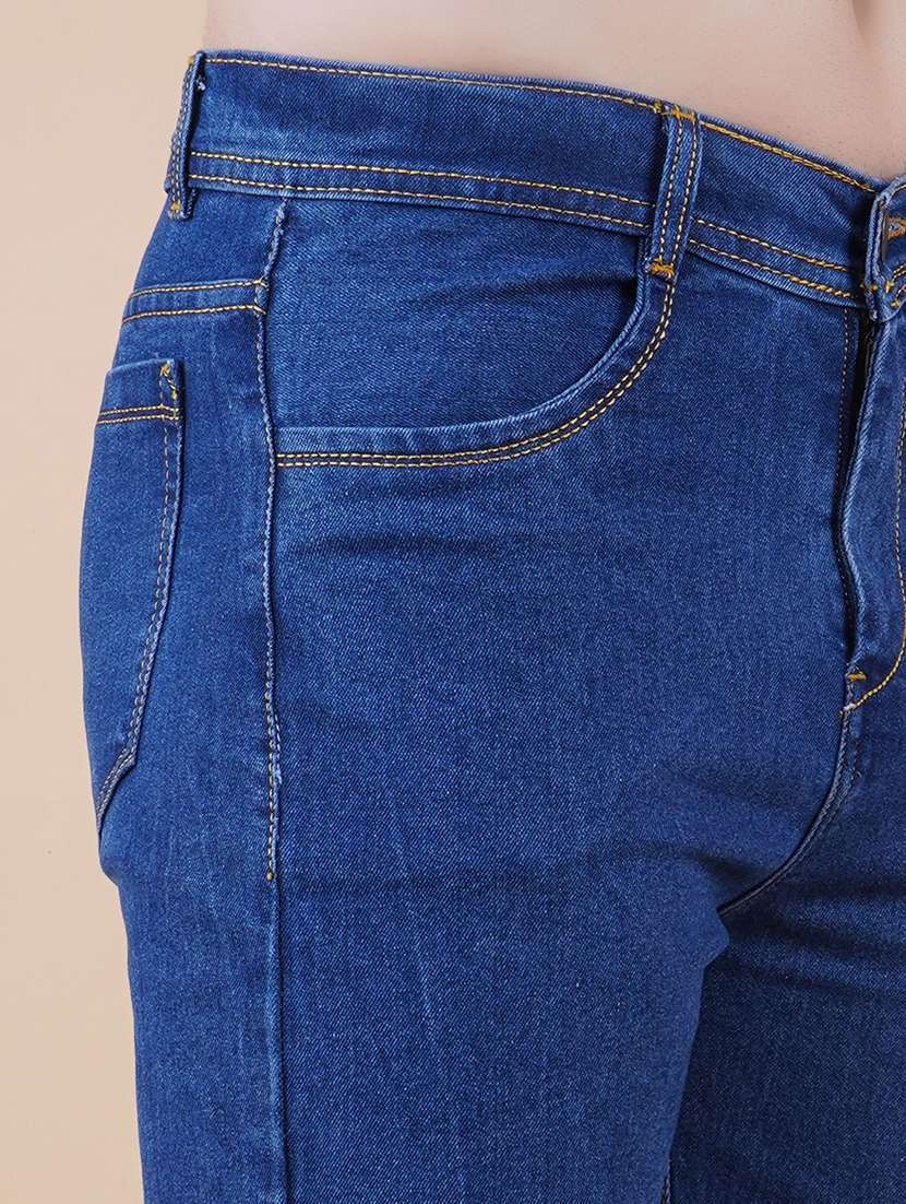 men plain mid rise full length straight jeans - 22528341 -  Standard Image - 1