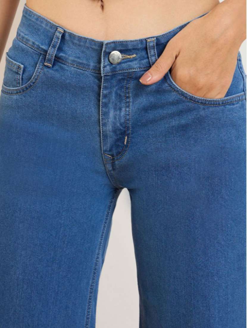 women solid mid rise straight fit jeans - 22528366 -  Standard Image - 1