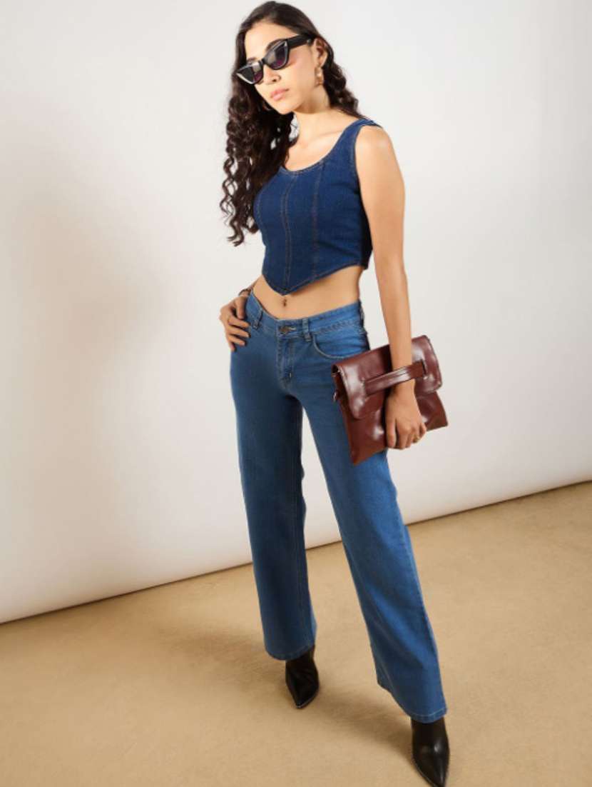 women solid mid rise straight fit jeans - 22528366 -  Standard Image - 4