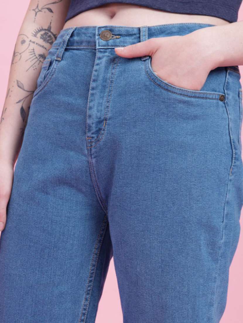 women solid mid rise straight fit jeans - 22528371 -  Standard Image - 1