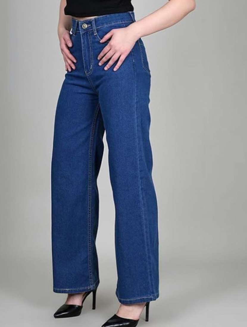 women solid mid rise straight fit jeans - 22528413 -  Standard Image - 1