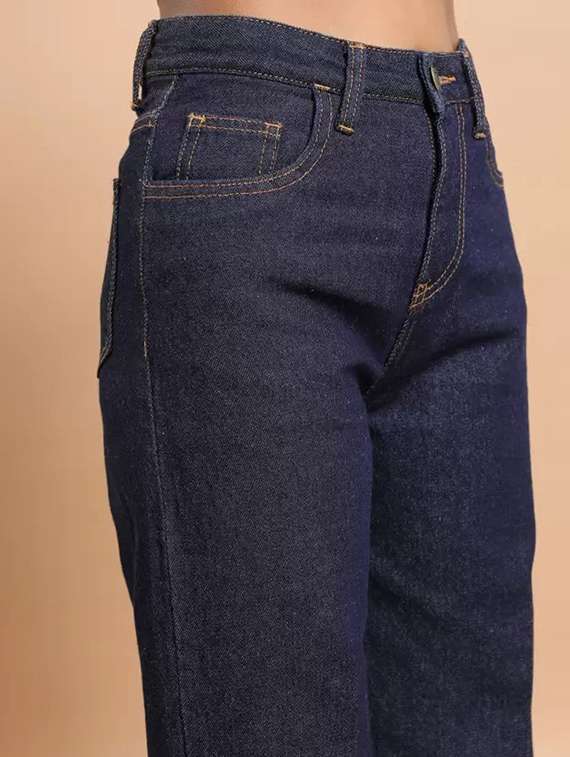 women solid mid rise straight fit jeans - 22528459 -  Standard Image - 1